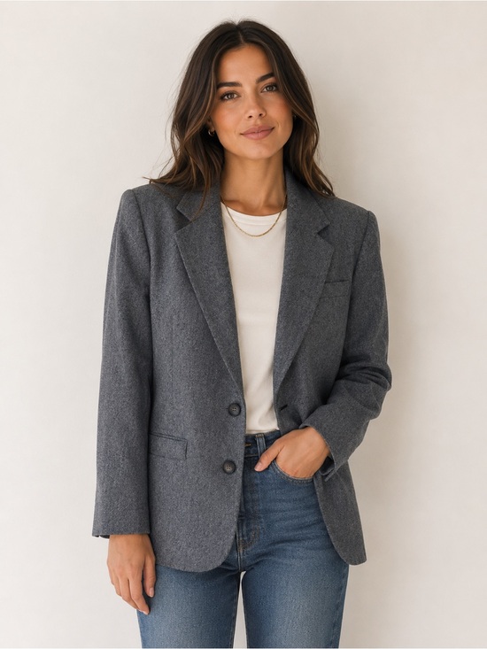 Pendleton Jackets & Blazers - Vintage Pendleton Gray Virgin Wool Blazer Jacket Womens Size 8 USA Classic